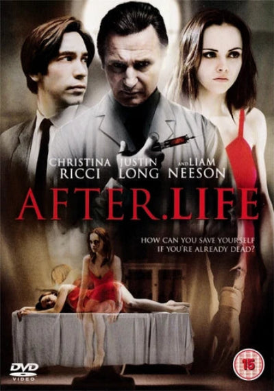 Movie poster for 'After.Life' featuring three characters and text.