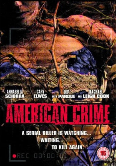 Movie poster for 'American Crime' with a serial killer holding a bow and arrow.