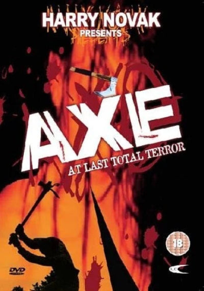 DVD cover of 'Axe: At Last Total Terror' by Harry Novak with a silhouette and axe design.
