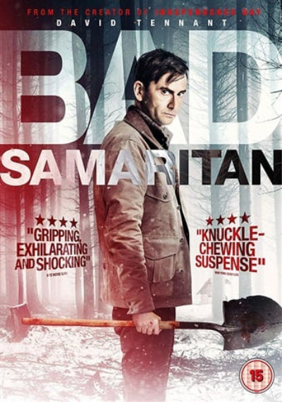 Bad Samaritan on the cover, holding a blood stained spade.