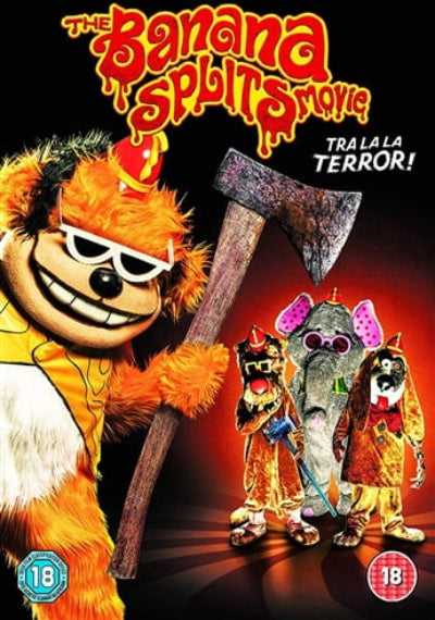 Banana Splits Movie characters with weapons of death in their hands.