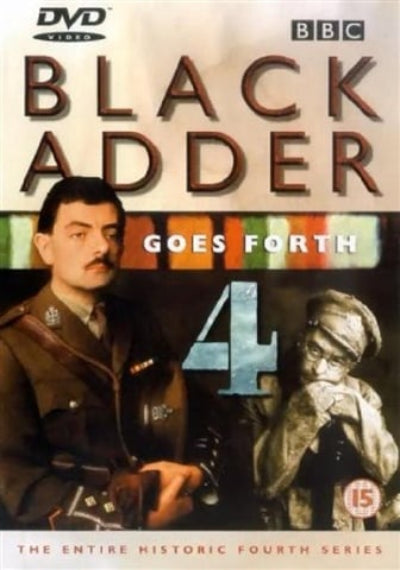 DVD cover of 'Blackadder Goes Forth' with two characters and the number 4.