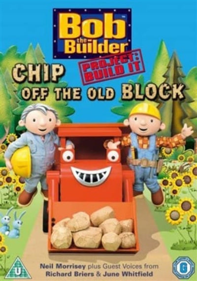 DVD cover of 'Bob the Builder: Chip Off the Old Block' with two animated characters and a red bulldozer.