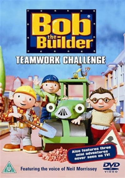 DVD cover of 'Bob the Builder' featuring three animated characters and a construction vehicle.