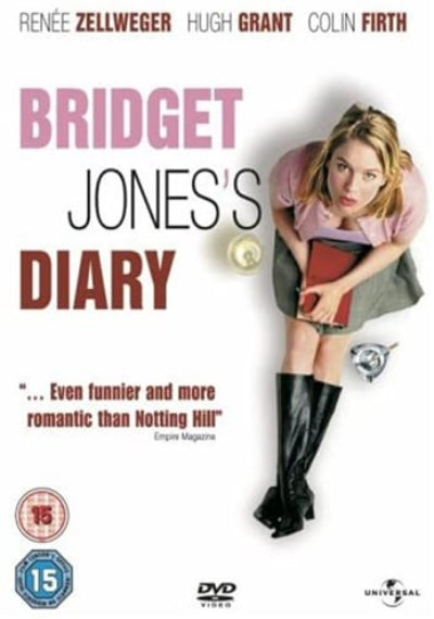 Movie poster for 'Bridget Jones's Diary' featuring a character holding a book.