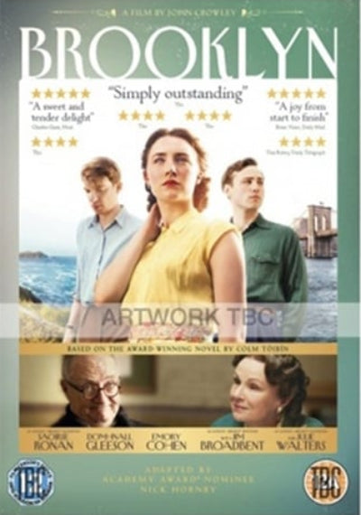 Movie poster for 'Brooklyn' with characters and scenic background