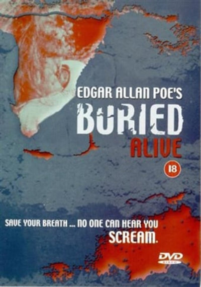 DVD cover of 'Buried Alive' by Edgar Allan Poe with a suspenseful design.