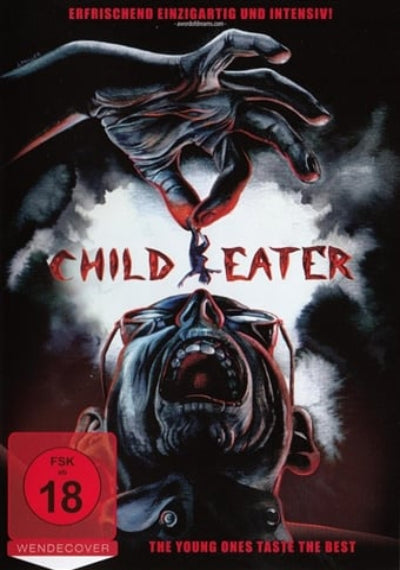 Movie poster for 'Child Eater' with a dark and graphic design.