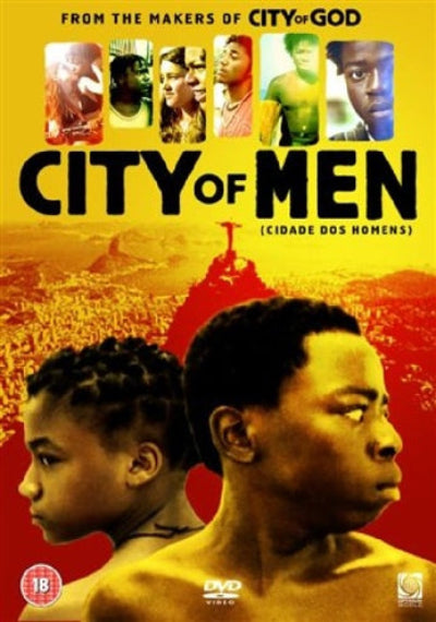 Movie poster for 'City of Men' with two children and a cityscape in the background.