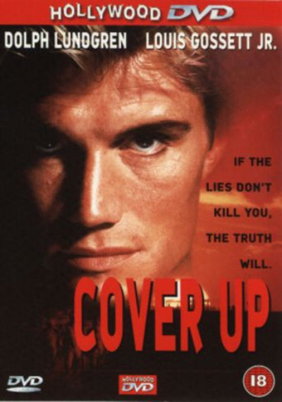 DVD cover of 'Cover Up' featuring Dolph Lundgren with text about lies and truth.