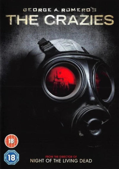DVD cover of 'The Crazies' with a gas mask and red light on a dark background