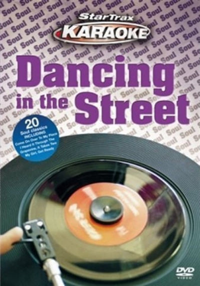 StarTrax Karaoke 'Dancing in the Street' DVD cover with vinyl record and needle.