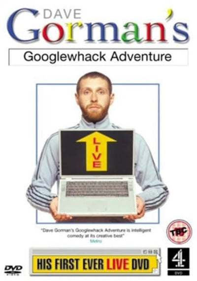DVD cover of 'Dave Gorman's Googlewhack Adventure' with a man holding a laptop.