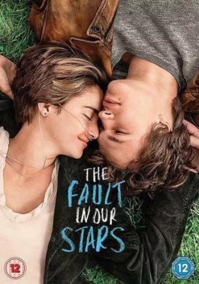 Movie DVD for 'The Fault in Our Stars' featuring two people lying on grass.