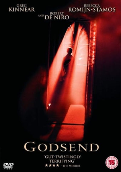 Movie poster for 'Godsend' with a red light casting a silhouette.
