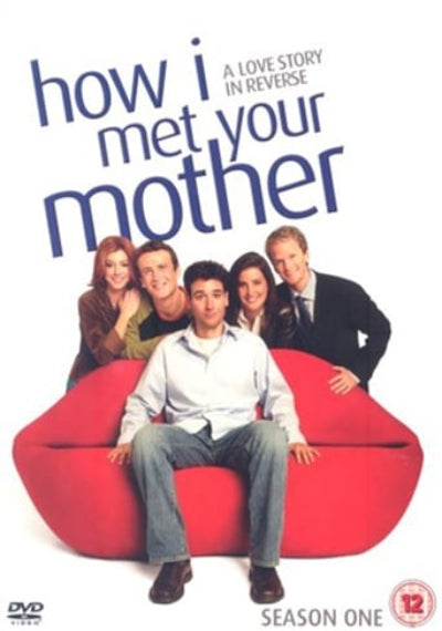 DVD cover of 'How I Met Your Mother' with characters around a red couch