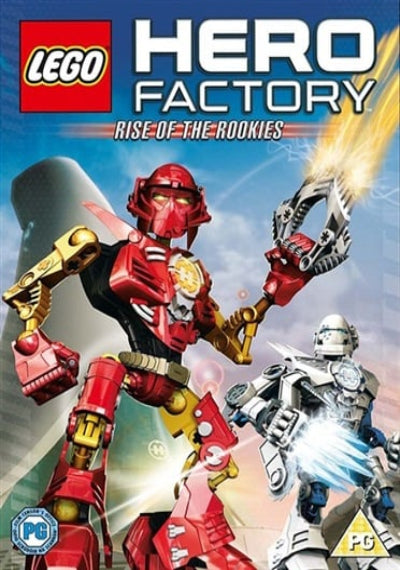 LEGO Hero Factory movie poster with red robot character and blue background