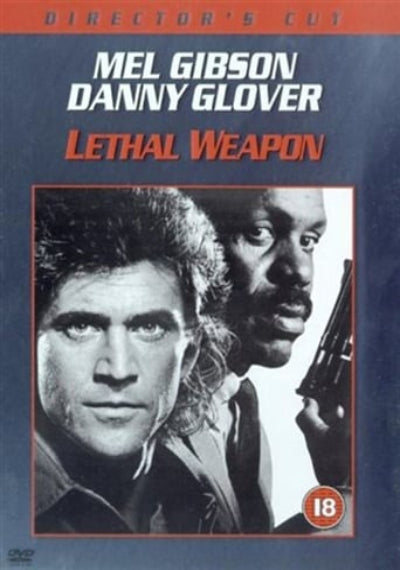 Movie poster for 'Lethal Weapon' featuring Mel Gibson and Danny Glover.