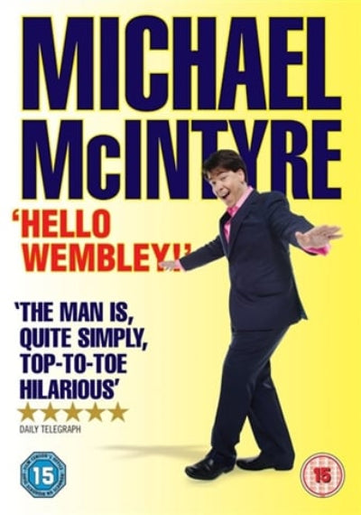Promotional poster for Michael McIntyre with text and a yellow background