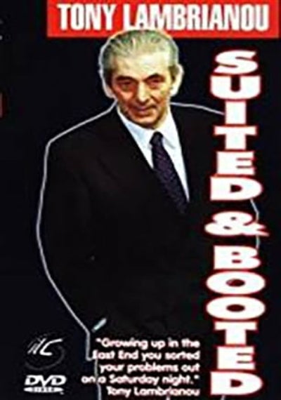 DVD cover of 'Suited & Boated' featuring a man in a suit with text about Tony Lambrianou.