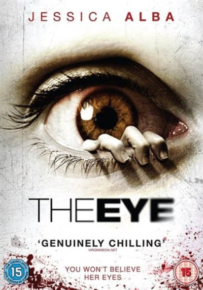 Movie poster for 'The Eye' featuring a close-up of an eye with a hand reaching in.