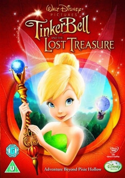 Movie poster for 'Tinker Bell and the Lost Treasure' featuring Tinker Bell holding a wand.