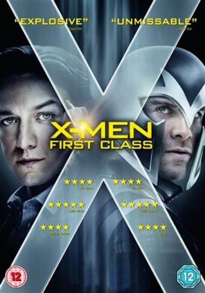 Movie poster for 'X-Men: First Class' with characters and rating details.