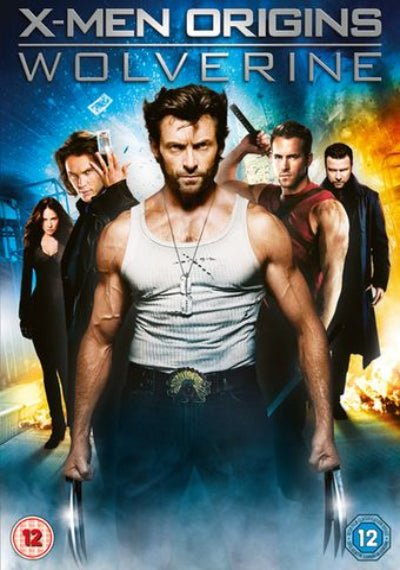 Movie poster for 'X-Men Origins: Wolverine' featuring the main character with claws and other characters in the background.