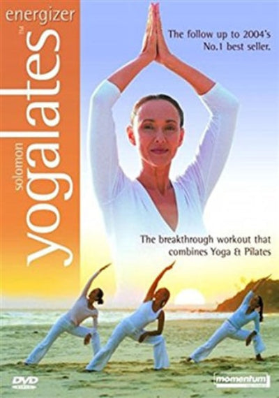 DVD cover of 'Yogalates' featuring a woman in a yoga pose with a scenic background.