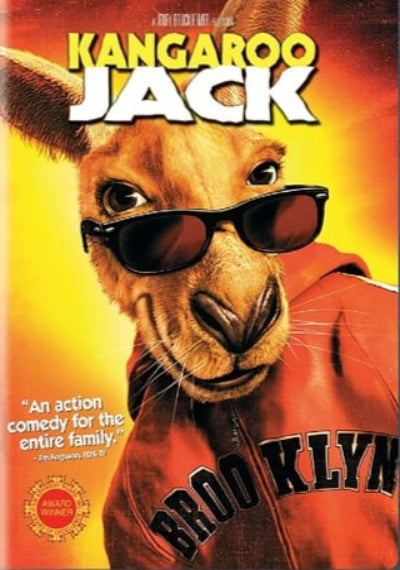 DVD cover of 'Kangaroo Jack' with a kangaroo wearing sunglasses and a hoodie.