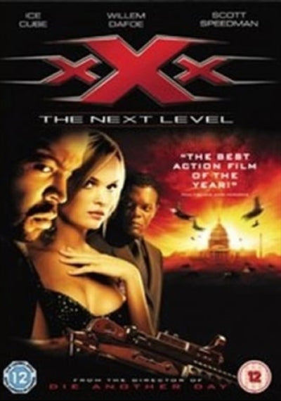 Movie poster for 'xXx: The Next Level' featuring three main characters and a dramatic background.