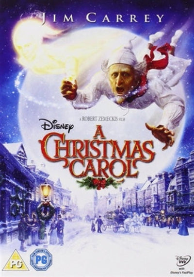 DVD for 'A Christmas Carol' featuring Jim Carrey as Scrooge. New DVD