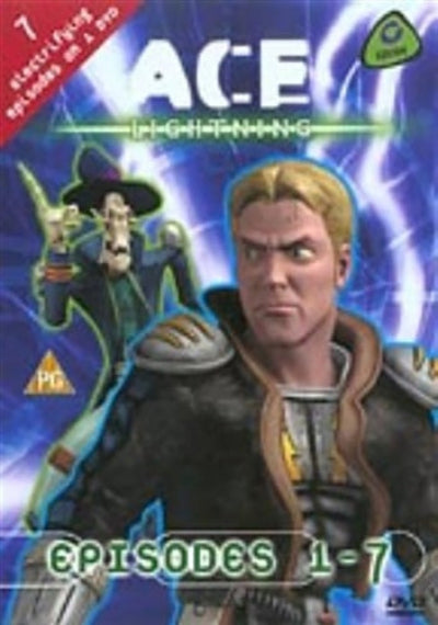 DVD cover of 'Ace Lightning' with animated characters and text on a blue background