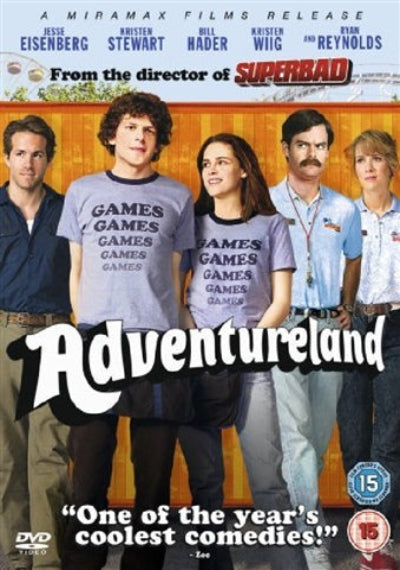 Movie poster for 'Adventureland' with characters and release information.