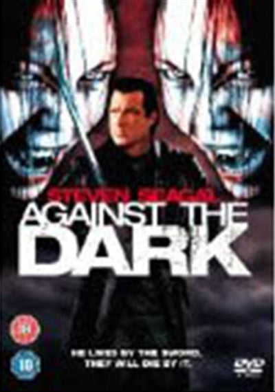 DVD cover of 'Against the Dark' featuring a character with a sword and red accents.