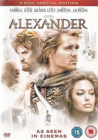 DVD cover of 'Alexander' featuring actors with a regal theme.