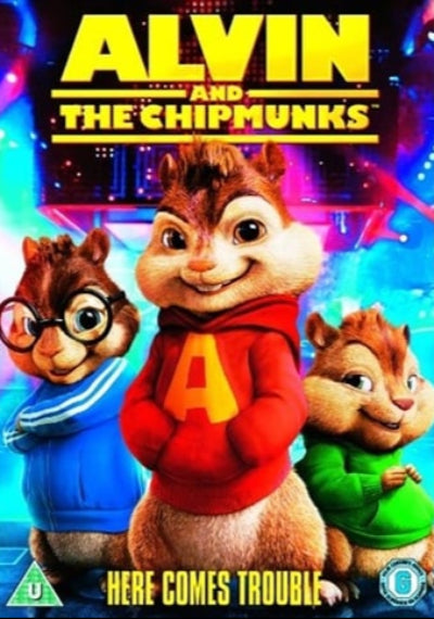 DVD of 'Alvin and the Chipmunks' with three animated chipmunks against a colorful background. New DVD