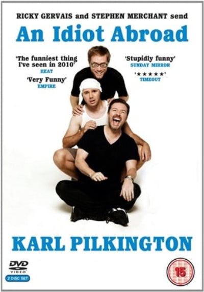 An idiot abroad cast sitting in a row