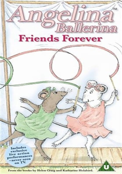Book cover of 'Angelina Ballerina: Friends Forever' with two mice in ballet costumes.