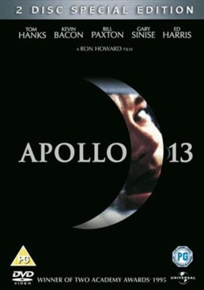 DVD cover of 'Apollo 13' with movie title and cast names on a black background