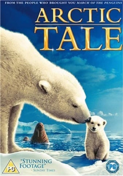 Arctic Tale movie poster with polar bear and cub on a blue background
