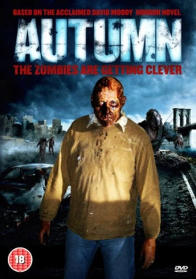 DVD cover of a zombie apocalypse movie with a man in a brown shirt and zombies in the background.
