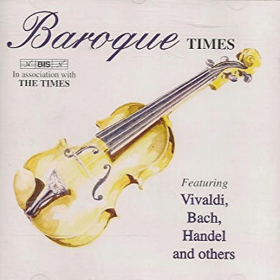 CD cover of 'Baroque Times' featuring a violin illustration on a white background.