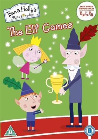 DVD cover of 'Ben & Holly's Little Kingdom: The Elf Games' with characters on a green background.