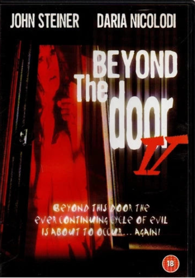 Movie poster for 'Beyond the Door II' with text and silhouette design.
