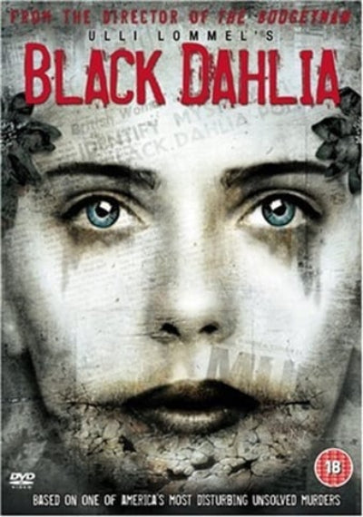 DVD cover of 'Black Dahlia' with a close-up of a face and text about the director and movie details.