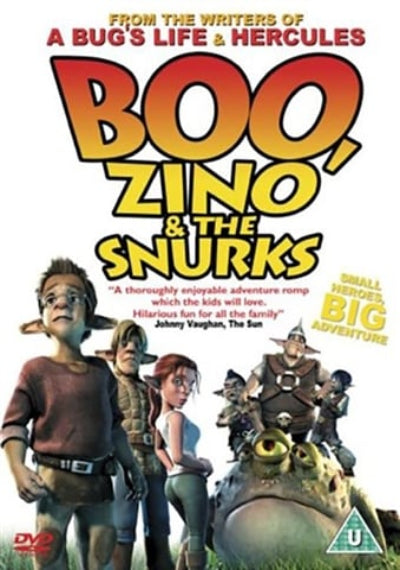 Movie poster for 'Boo, Zino & the Snurks' featuring animated characters.