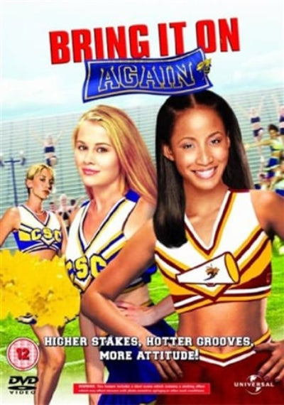 Movie poster for 'Bring It On Again' featuring two cheerleaders on a sports field.