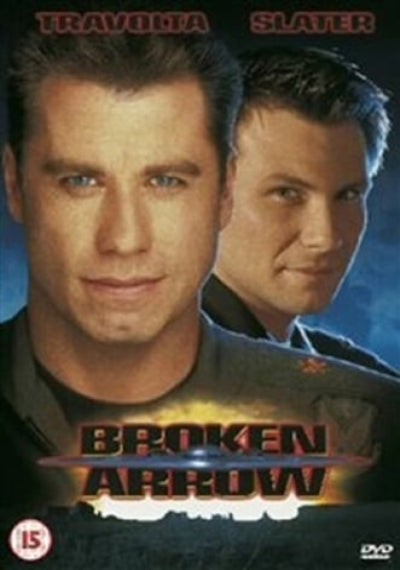 DVD cover of 'Broken Arrow' featuring two men with a space-themed graphic.