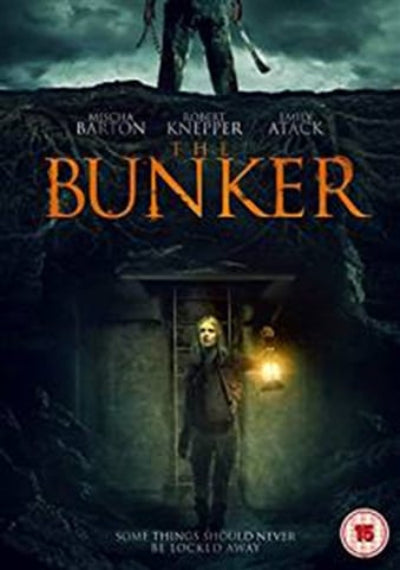 Movie poster for 'The Bunker' with a dark and eerie atmosphere.